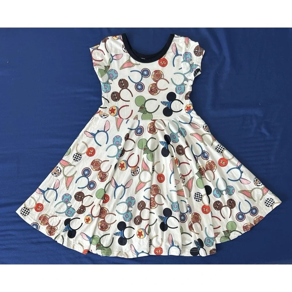 New Bamboo Girls Dress Disney Park Mickey EARS Summer Size 3 3T FULL Twirl Swing